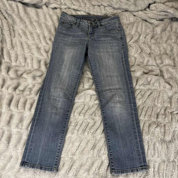 Jag Jeans Women 4 Mid Rise Slim Fit Blue Medium Wash Straight Leg Denim Casual - Picture 1 of 10